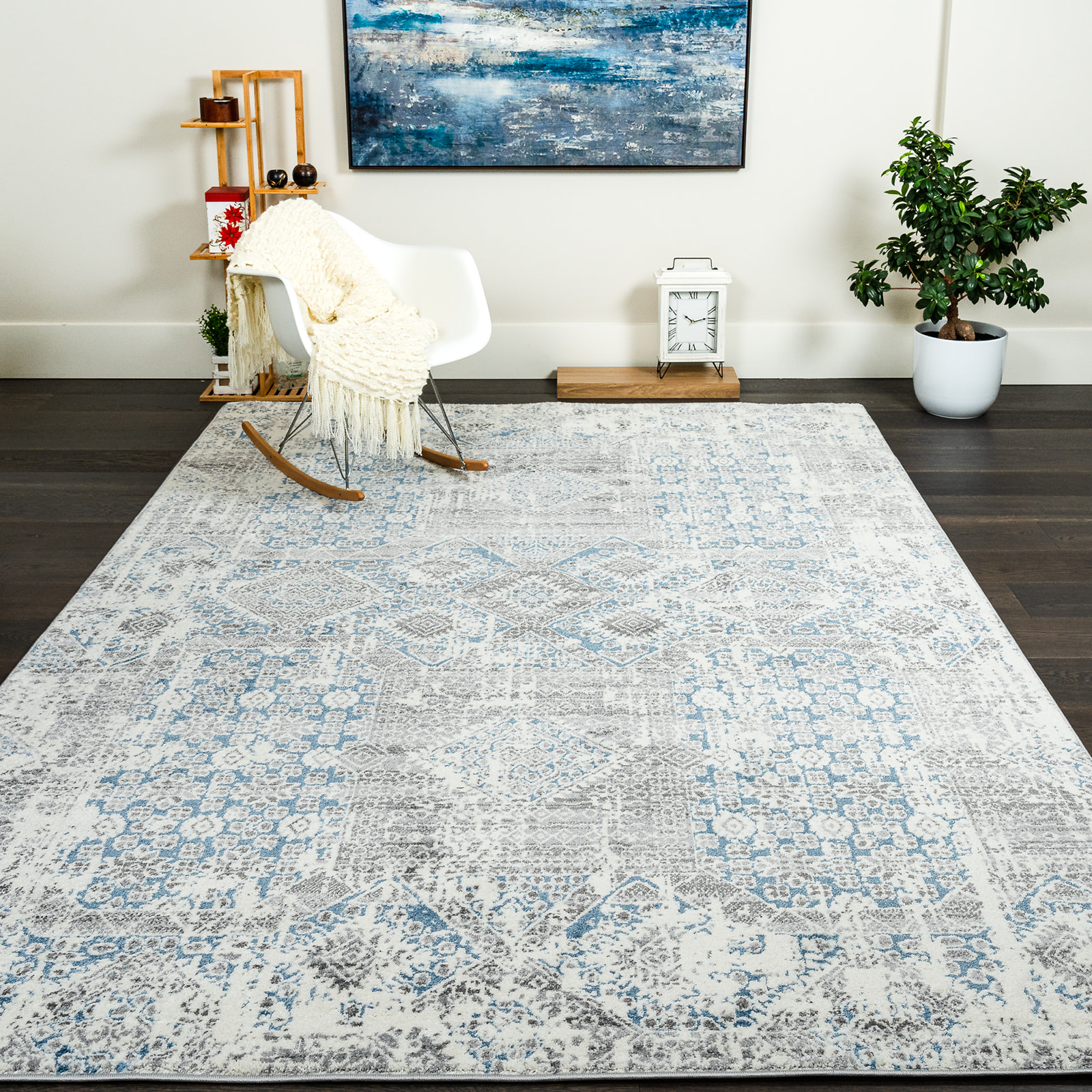 Darius Abstract Patch Blue Rug - Image 7