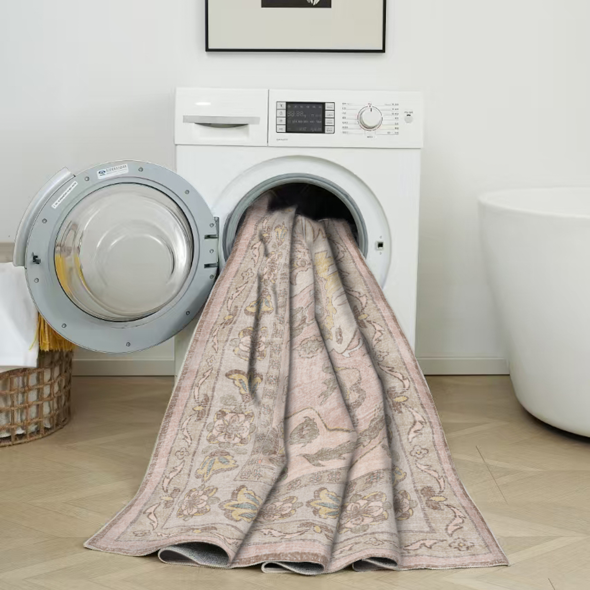 Washable Pink Oriental Rugs - Image 5