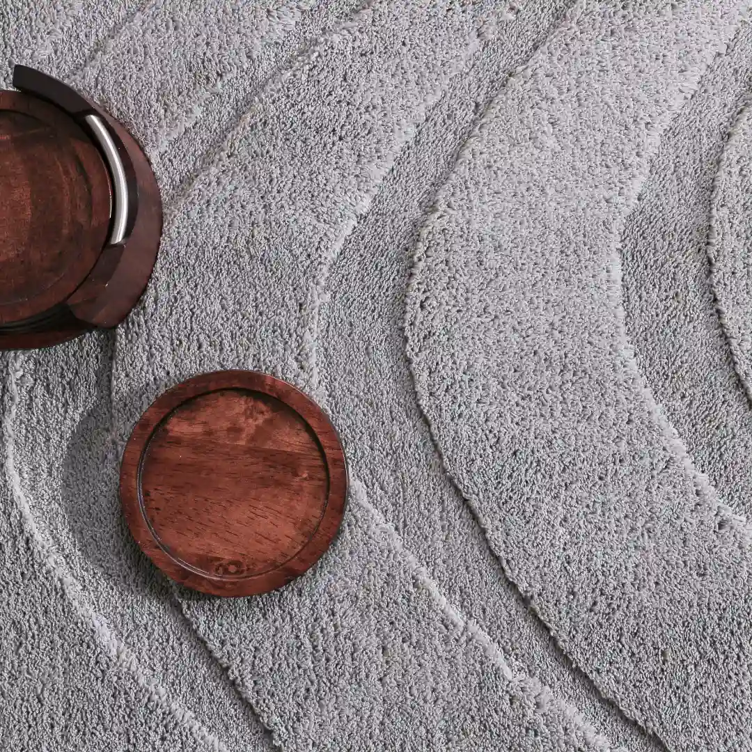Pearl Grey Waves Rugs - Image 3